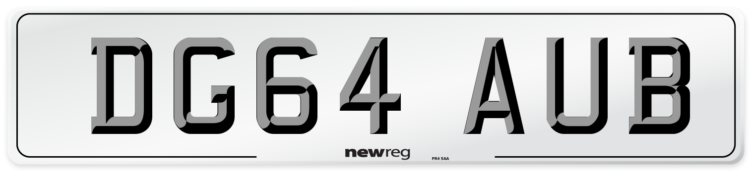 DG64 AUB Number Plate from New Reg